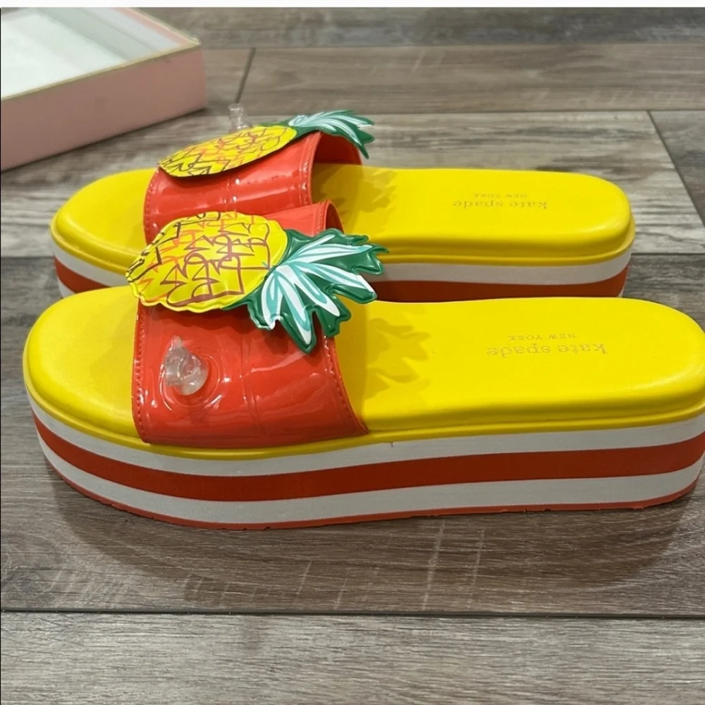 Kate Spade Limoncello Womens Platform Slides Sandals SZ 8 NIB
